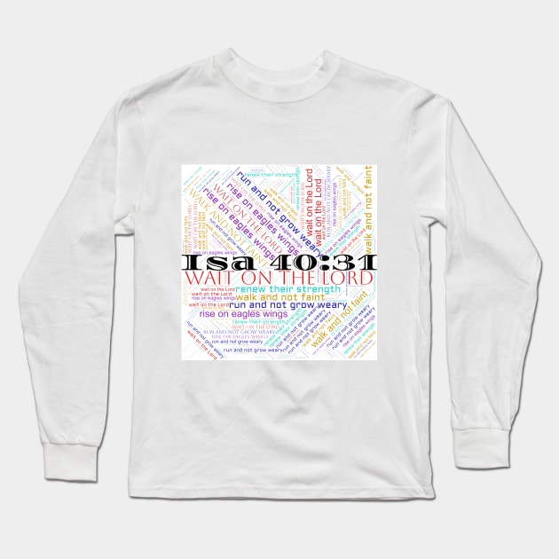 Wait on the Lord in White Long Sleeve T-Shirt by QwerkyShirts